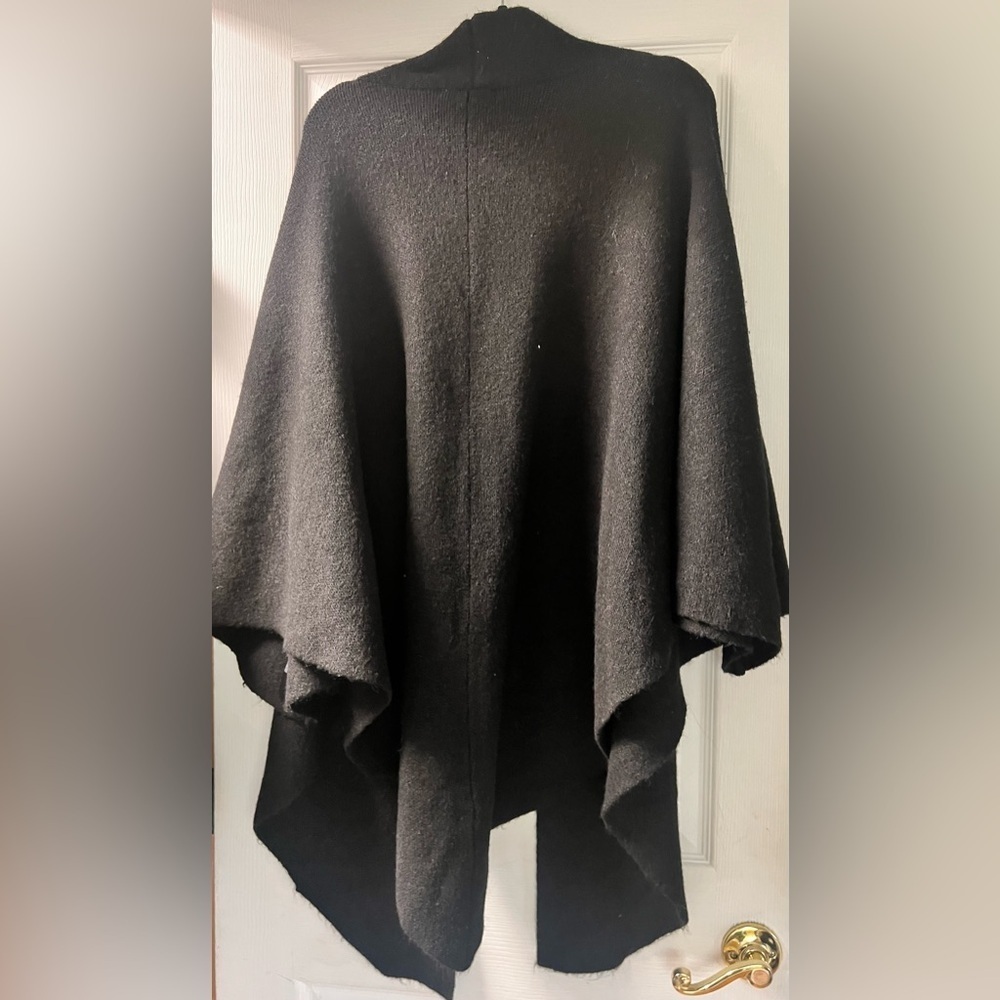 Anthropologie soft Black Cape Cardigan one size nwt chic boho relaxed oversized - Picture 12 of 13